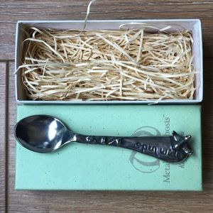 Tiny baby spoon “metalmorphosis” “open wide”